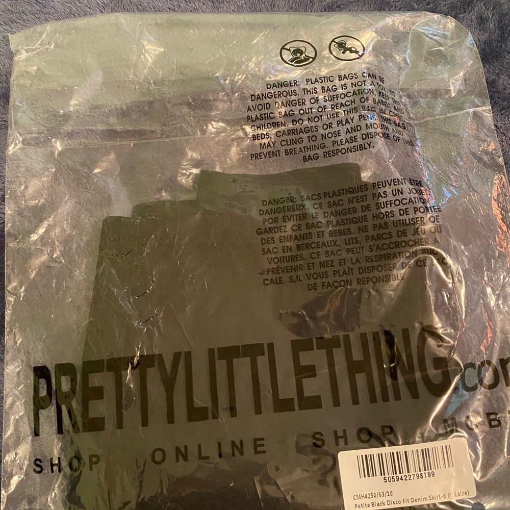 PLT Petite Black Denim Skirt